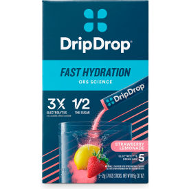 DripDrop® Electrolyte Hydration Powdered Drink Mix Strawberry Lemonade 0.74 oz 5/Box12/Case 61761