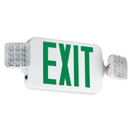 Singn, Exit/Emergency, LED Green, 120/277V, CCGHOSQ MPN:CCGHOSQ
