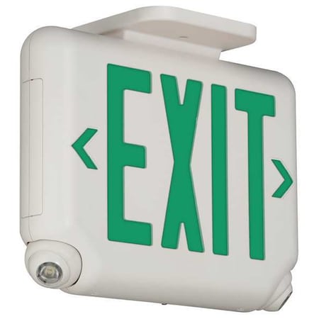 Exit Sign with Emergency Lights, White, 2 Face(s), LED, Universal Mount, Lithium Iron Phosphate MPN:EVCUGW