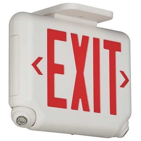 Exit Sign with Emergency Lights, White, 2 Face(s), LED, Universal Mount, Lithium Iron Phosphate MPN:EVCURW