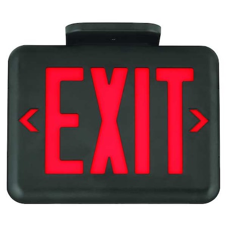 Exit Sign, Black, 1 or 2 Face(s), LED, Universal Mount, Not Battery Powered MPN:EVEURB