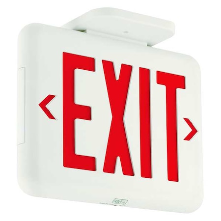 Exit Sign, White, 1 or 2 Face(s), LED, Universal Mount, Nickel-Metal Hydride MPN:EVEURWE