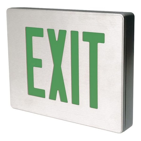 Exit Sign, Grn Ltrs, Bk Hsg, Brshedalumstcl MPN:SESGBNEI