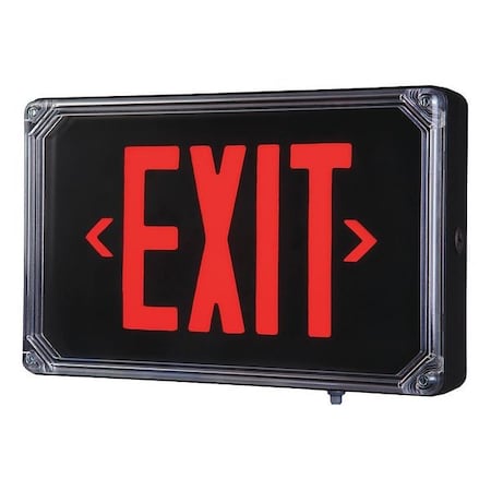 Exit Sign, Dbl Face, Red Letters, Blk Hsng MPN:SEWLDRBE