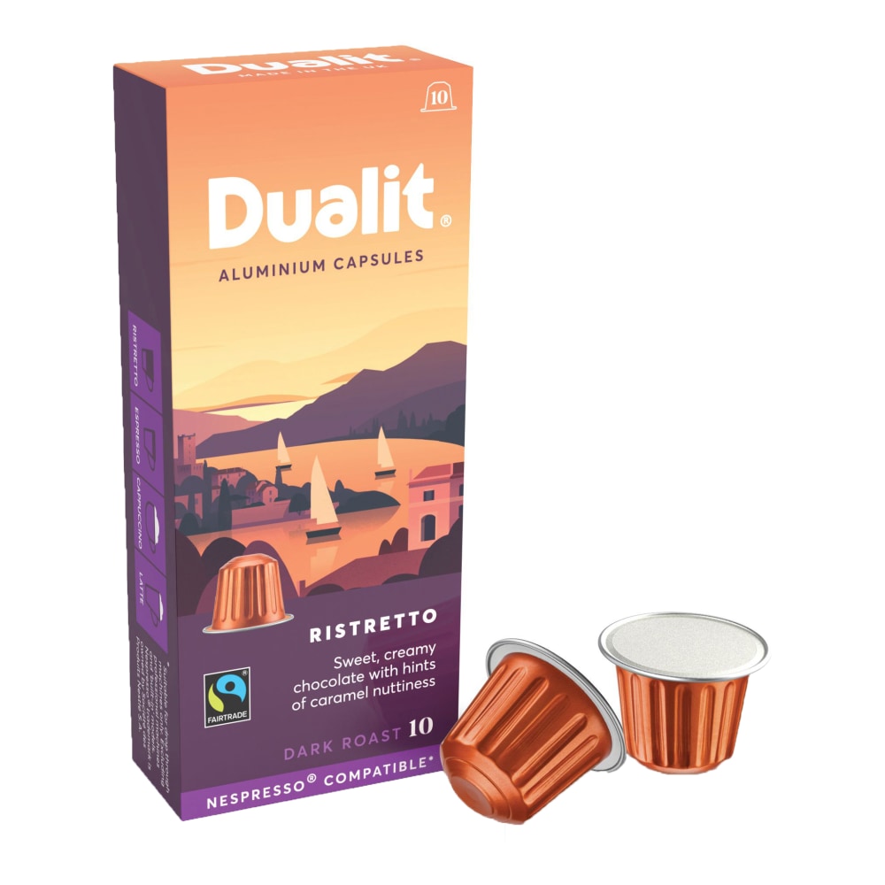 Dualit and Nespresso Compatible Aluminum Coffee NX Freshpacks, Ristretto Espresso, Carton Of 100 MPN:15886