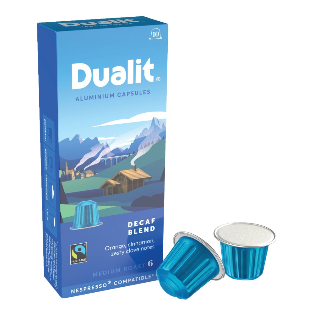 Dualit And Nespresso Compatible Aluminum Coffee NX Freshpacks, Decaffeinated Espresso, Carton Of 100 MPN:15888