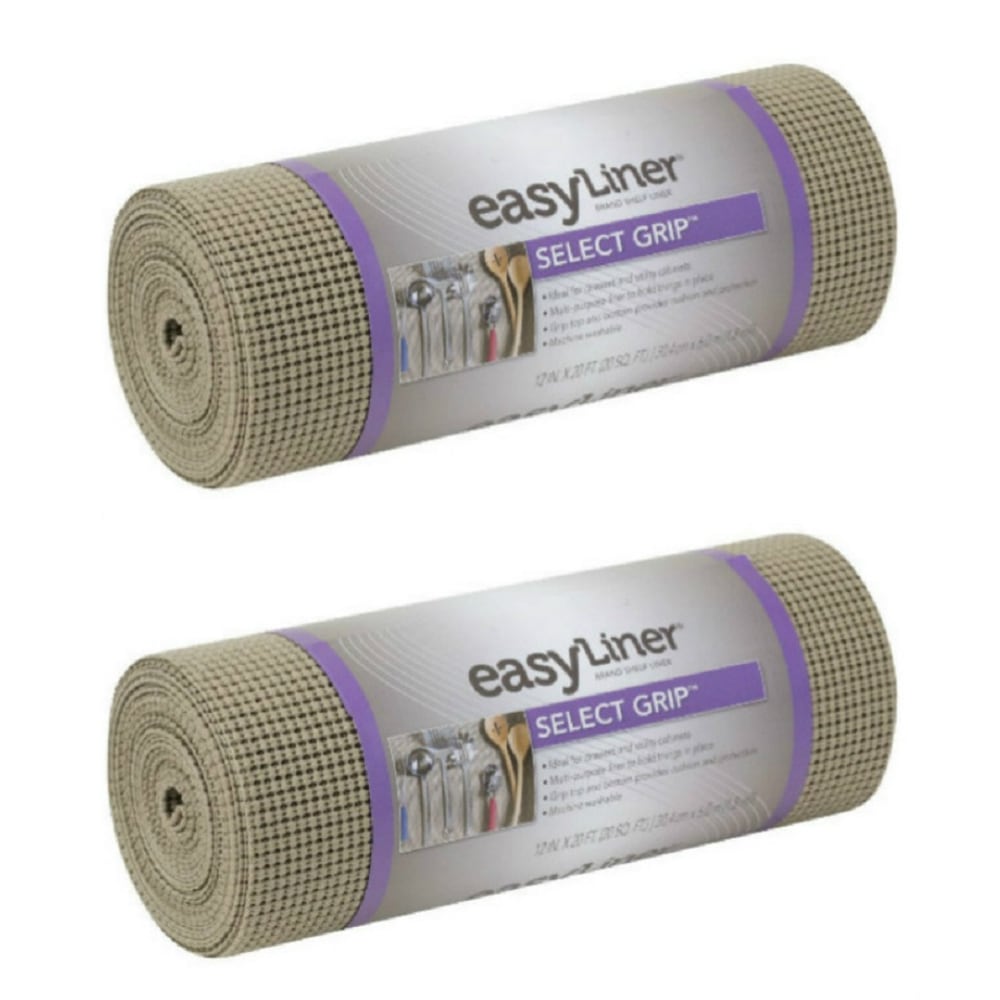 Duck Brand 1100731 Select Grip EasyLiner Non-Adhesive Shelf And Drawer Liner, 12in x 20ft, Brownstone, Pack Of 2 Rolls MPN:1100731X2-OD