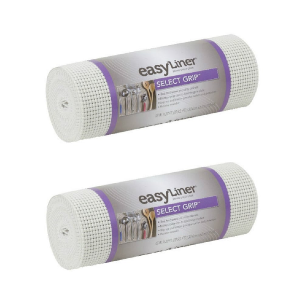 Duck Brand 1344559 Select Grip EasyLiner Non-Adhesive Shelf And Drawer Liner, 12in x 20ft, White, Pack Of 2 Rolls MPN:1344559X2-OD