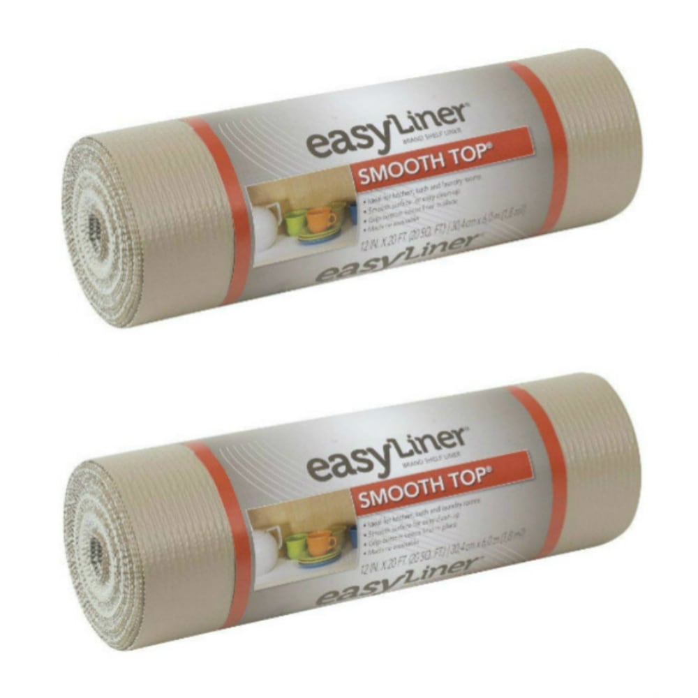 Duck Brand 854357 Smooth Top EasyLiner Non-Adhesive Shelf And Drawer Liner, 12in x 20ft, Taupe, Pack Of 2 Rolls MPN:854357X2-OD