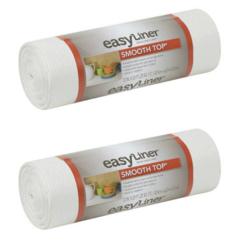 Duck Brand 855145 Smooth Top EasyLiner Non-Adhesive Shelf And Drawer Liner, 12in x 20ft, White, Pack Of 2 Rolls MPN:855145X2-OD
