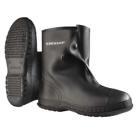 Overboot, MId-Calf, Cleated Sole, Button Tab Closure, PVC Upper, 10 in Boot Height, Black, M, PR MPN:8602000