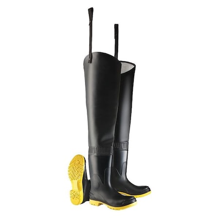 Hip Wader, PVC Upper, Polyblend Outsole, Steel Toe, 16 in Boot Height, Defined Heel Heel, Size 8 D MPN:8685600