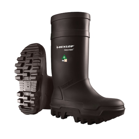 Purofort Thermo+ Rubber Boots, Steel Toe, Thermal Insulation, Deep Lug Outsole, Black, Size 7 MPN:E652033.07