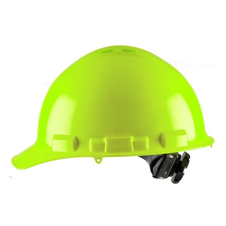 Hard Hat, Ratchet, 4 Point, Vented, Lime MPN:H24R6V