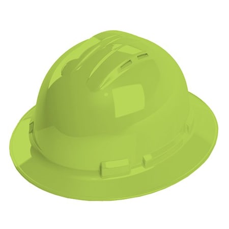 Hard Hat, 4 Point, Vented, Full Brim, Green MPN:H34R6V