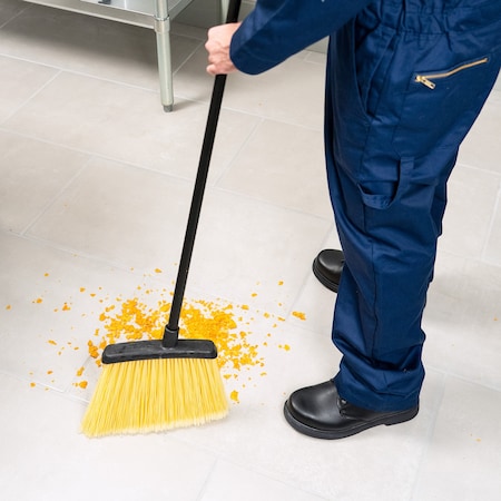 Duo-Sweep Flagged Heavy Duty Angle Broom with Handle, 6 in L Bristles, 48