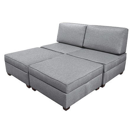 King Sleeper Sofa with Storage, Grey Performance Fabric MPN:IMFKB-AQ