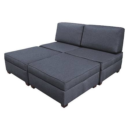 King Sleeper Sofa with Storage, Blue Performance Fabric MPN:IMFKB-DM
