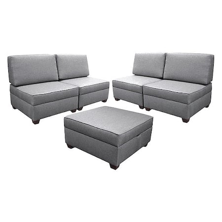Storage Sectional Sleeper, Grey Performance Fabric MPN:IMFSEC-AQ