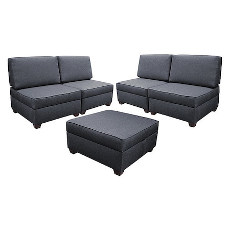 Storage Sectional Sleeper, Blue Performance Fabric MPN:IMFSEC-DM