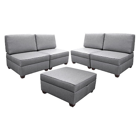 Storage Sectional, Grey Performance Fabric MPN:IMFSEC30-AQ