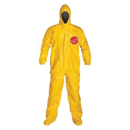 Tychem 2000 Coverall Attsocks Yellow Lg MPN:QC122TYLLG000400