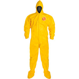 DuPont™ Tychem® 2000 Coverall Hood & Socks/Boots Bound Seam Yellow MD 12/Qty QC122BYLMD001200