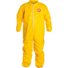DuPont™ Tychem® 2000 Coverall Elastic Wrist/Ankle Stormflap Yellow MD 4/Qty QC125TYLMD000400