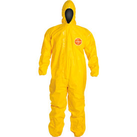 DuPont™ Tychem® 2000 Coverall Hood Elastic Wrist/Ankle Stormflap Yellow 5X 4/Qty QC127TYL5X000400