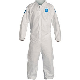 DuPont™ Tyvek® 400D Coverall Elastic Wrist & Ankle Stormflap White Blue 2X 25/Qty TD125SWB2X0025CM