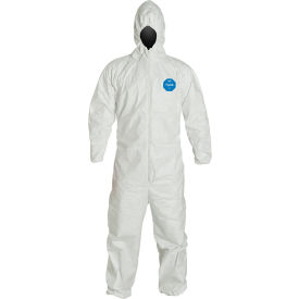 DuPont™ Tyvek® 400 Coverall Hood Elastic Wrist & Ankle Stormflap White 2X 25/Qty TY127SWH2X002500