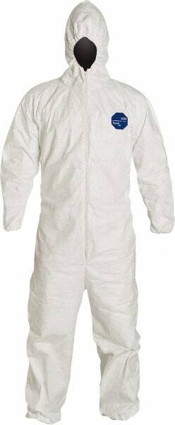 Disposable Coveralls: Particle Protection Protection, Size 5X-Large, 1.2000 oz, Tyvek 400, Zipper & Stormflaps Closure MPN:TY127SWH5X0025NF - Pkg Qty 25