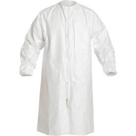 DuPont™ Tyvek® IsoClean® Frock Serged Seams Elastic Wrists White 2X IC264SWH2X00300B