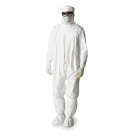Serged Seams. Attached Elastic Hood. Set Sleeve Design. Elastic Wrists and Ankles. Zipper Closure. White. 2X MPN:IC180SWH2X002500