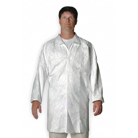 Tyvek IsoClean Disposable Lab Coat, Tyvek® IsoClean®, Snaps Closure, White, L, 30 PK MPN:IC224SWHLG00300B