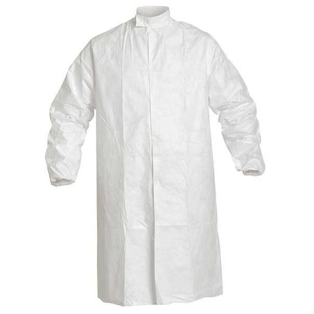 Disposable Lab Frock, Tyvek® IsoClean®, Snaps Closure, Elastic Cuff, White, L, 30 PK MPN:IC262SWHLG00300S