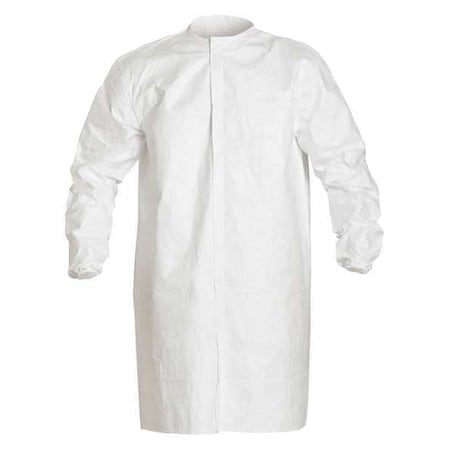 Disposable Lab Frock, Tyvek® IsoClean®, Bound, Knee Length, White, 30 PK MPN:IC270BWHMD003000