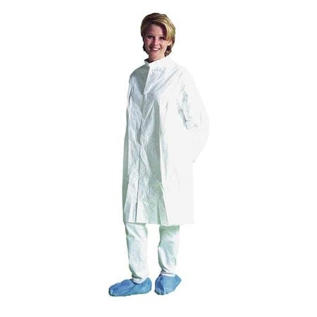 Disposable Lab Coat, Tyvek® IsoClean®, 0 Pockets, Snaps, 30 PK MPN:IC270BWHSM0030CS