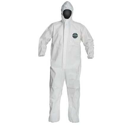 Hooded Disposable Coveralls, S, White, Microporous Film Laminate MPN:NB127SWHSM002500