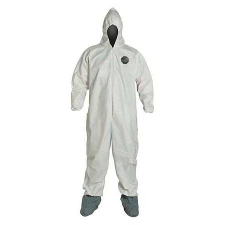 60 Coverall. Standard Fit Hood. Elastic Wrists. White. LG MPN:NG122SWHLG002500