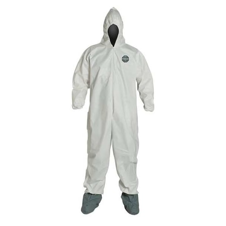 Hooded Disposable Coveralls, M, White, ProShield® 60, zipper MPN:NG122SWHMD002500