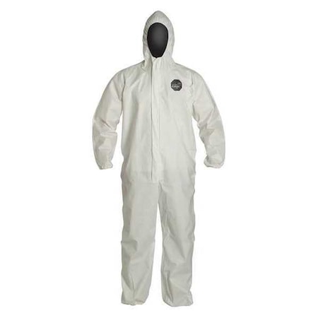 60 Coverall. Respirator Fit Hood. Elastic Wrists and Ankles. Storm Flap. White. LG MPN:NG127SWHLG0025NP