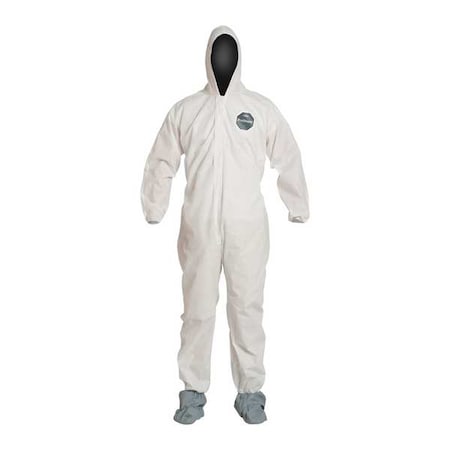 10 Standard Fit Hood. Elastic Wrists. Elastic Waist. White. 6X MPN:PB122SWH6X002500
