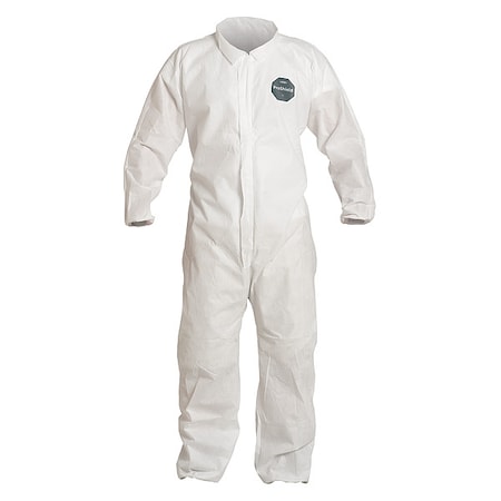 10 Coverall. Collar. Elastic Wrists and Ankles. Elastic Waist. White. MD MPN:PB125SWHMD002500