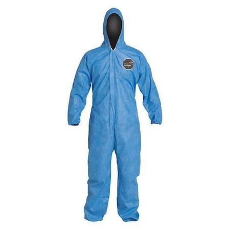 10 Coverall. Standard Fit Hood. Elastic Wrists and Ankles. Elastic Waist. Blue. 5X MPN:PB127SBU5X002500