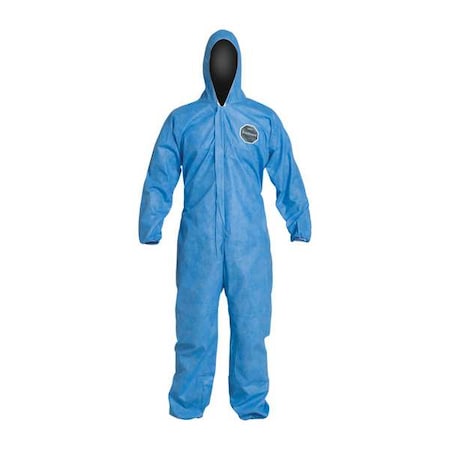 10 Coverall. Standard Fit Hood. Elastic Wrists and Ankles. Elastic Waist. Blue. 6X MPN:PB127SBU6X002500