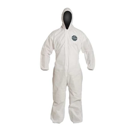 10 Coverall. Standard Fit Hood. Elastic Wrists and Ankles. Elastic Waist. White. LG MPN:PB127SWHLG002500