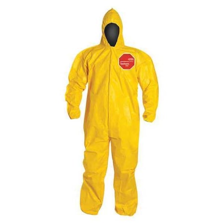 Standard Fit Hood. Stormflap. Elastic Wrists and Ankles. Storm Flap with Adhesive Closure. Yellow. 4X MPN:QC127BYL4X001200