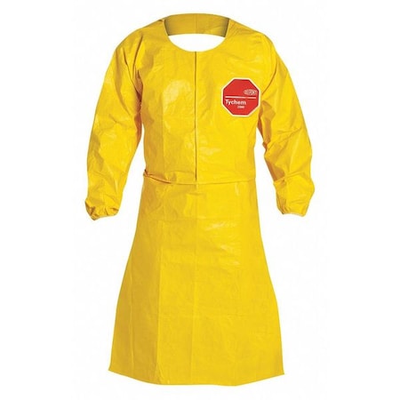 Apron, Polyethylene Coated High Density Polyethylene, Bound, 10 mil, 44 in, Yellow, 2X, 25 PK MPN:QC275BYL2X002500