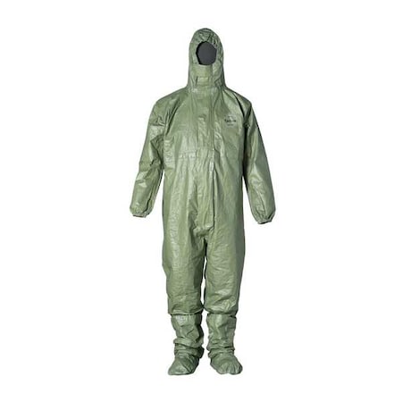 SFR Respirator Fit Hood. Elastic Wrists. Storm Flap with Adhesive Closure. Green. 4X MPN:QS128TGR4X000400